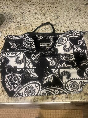 Vera Bradley Black & White Paisley Tote Bag